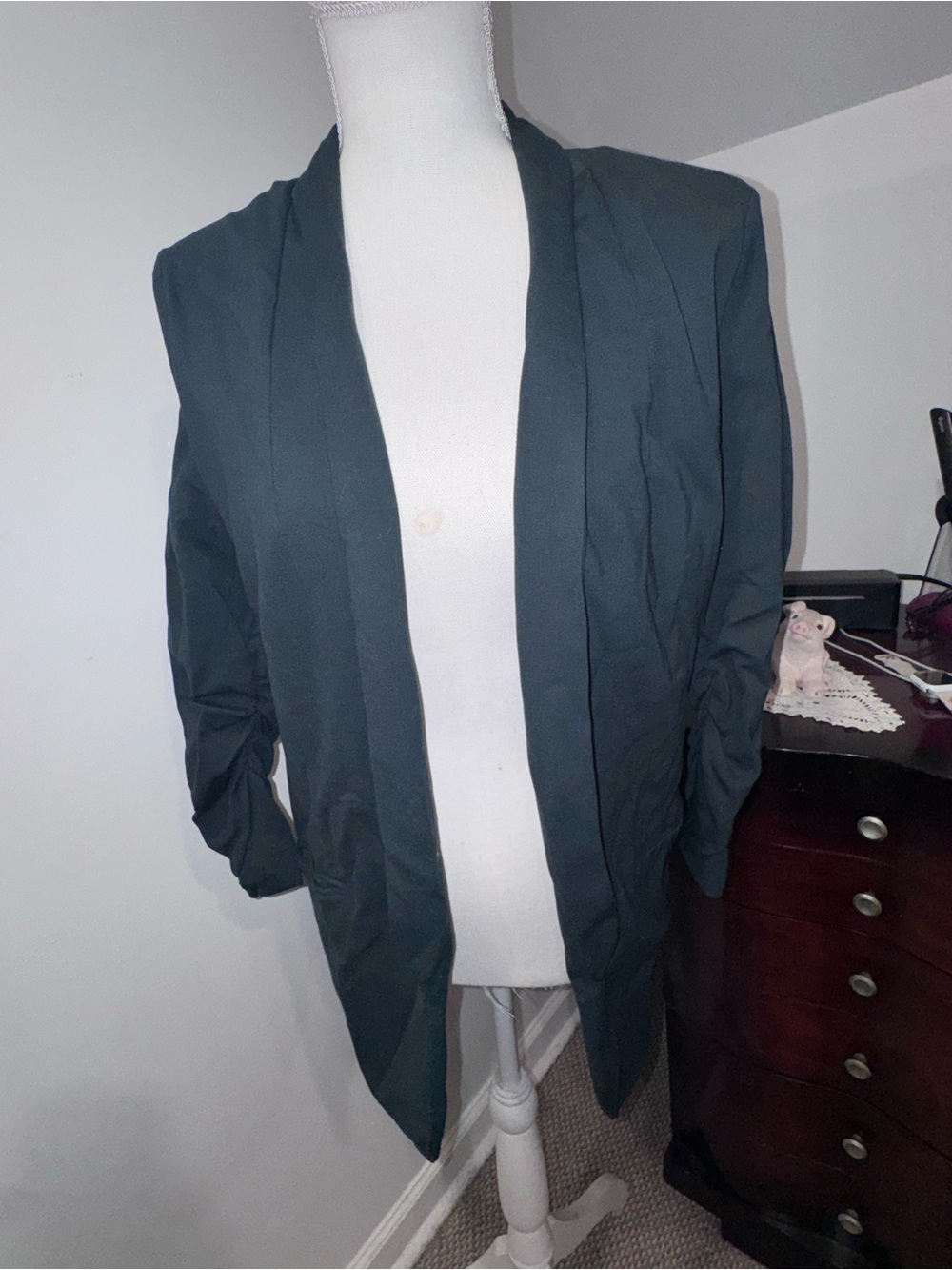 Dark Teal Open-Front Blazer
